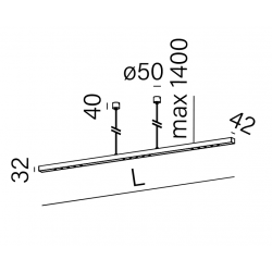 LENS LINE 149 LED section 3000K 54° zwieszany biały struktura 50284-M930-W3-00-13